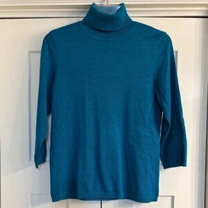 Chicos Teal Turtleneck Knit Sweater Size 0 Size XS Size 4